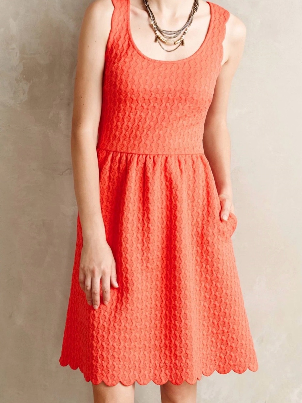 Anthropologie Maeve Caye Scalloped Dress